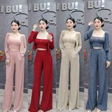 S460 - Set 3 Món Gồm: Áo 2S Croptop, Quần Suông Có Túi, Khoác Lửng Mai Bùi Store