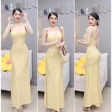 D66 - Đầm Body Đuôi Cá 2 Dây Hoạ Tiết Nhí 2 Lớp Mai Bùi Store