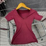 A9 - Áo Cổ Tim Tay Ngắn Body Mai Bùi Store Thun
