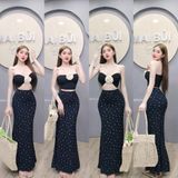S050 - Set Áo 2S Croptop Mix Chân Váy Đuôi Cá Tặng Kèm Tag Hoa Mai Bùi Store