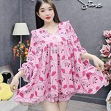 S24 - Set Bộ Tiểu Thư Áo Babydoll Kèm Quần Mai Bùi