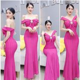 D404 - Đầm Body Phối Dây Bảng Ngay Vai Kèm Tag Cài Đá Mai Bùi Store (Mang được nhiều kiểu)