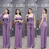 S83 - Set Bộ Gồm: Áo Rút Cánh Tiên + Quần Suông Có Túi Tặng Kèm Áo Khoác Lửng Mai Bùi Store