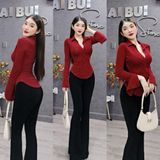 A10 - Áo Sơ Mi Body Tay Loe Mai Bùi Store Nữ