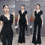 S22 - Set Bộ Gồm: Áo Cổ Nút Tay Ngắn, Quần Loe Có Túi Mai Bùi Store