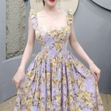 D336 - Đầm Xoè Tiểu Thư Vai Cánh Tiên Mai Bùi Store Women