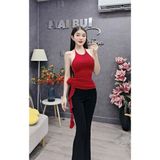 A16 - Áo Yếm Nhún Eo Phối Hoa Dây Tua Rua Mai Bùi Store