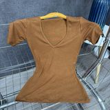 A9 - Áo Cổ Tim Tay Ngắn Body Mai Bùi Store Thun