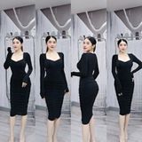 D95 - Đầm Body Nhũ Đính Nút Vai Mai Bùi Store Nữ Dress