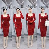 D95 - Đầm Body Nhũ Đính Nút Vai Mai Bùi Store Nữ Dress