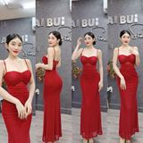 D62 - Đầm Body Lưới Nhún Eo Đuôi Cá Mai Bùi Store