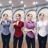 A22 - Áo Sơ Mi Body Nhún Kiểu Tay Cộc Mai Bùi Store