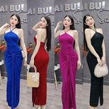 D82 - Đầm Body Cổ Yếm Cột Tà Trước Mai Bùi Store (Kèm mút ngực)