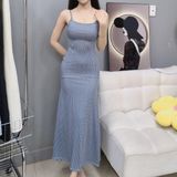 D66 - Đầm Body Đuôi Cá 2 Dây Hoạ Tiết Nhí 2 Lớp Mai Bùi Store