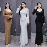 S6 - Set Lông Gồm: Áo Lông Tay Loe, Chân Váy Lông Đuôi Cá Mai Bùi Store