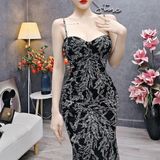 D180 - Đầm Body Đuôi Cá Lưới Nhũ Nhún Eo Mai Bùi Store