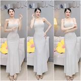 D66 - Đầm Body Đuôi Cá 2 Dây Hoạ Tiết Nhí 2 Lớp Mai Bùi Store