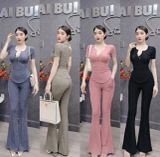 S22 - Set Bộ Gồm: Áo Cổ Nút Tay Ngắn, Quần Loe Có Túi Mai Bùi Store