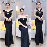 D404 - Đầm Body Phối Dây Bảng Ngay Vai Kèm Tag Cài Đá Mai Bùi Store (Mang được nhiều kiểu)