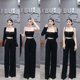 S460 - Set 3 Món Gồm: Áo 2S Croptop, Quần Suông Có Túi, Khoác Lửng Mai Bùi Store
