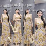 D309 - Đầm Lụa Hoa 2S Xoè Dáng Dài Có Túi Mai Bùi Store