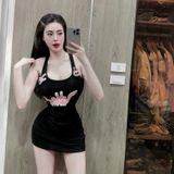 D03 - Đầm Body 3 Lỗ Dáng Ngắn Kèm Sticker