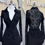 A15 - Áo Sơ Mi Body Lưới Nhung Có Lót Mai Bùi Store