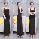 D701 - Đầm Body Lưng V Nhún Đuôi Cá