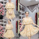 D94 - Đầm Bẹt Vai Hoa Dáng Ngắn Xoè Siêu Xinh Mai Bùi Store