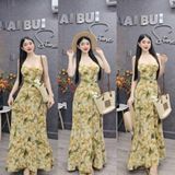 D309 - Đầm Lụa Hoa 2S Xoè Dáng Dài Có Túi Mai Bùi Store
