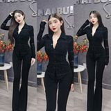 A15 - Áo Sơ Mi Body Lưới Nhung Có Lót Mai Bùi Store