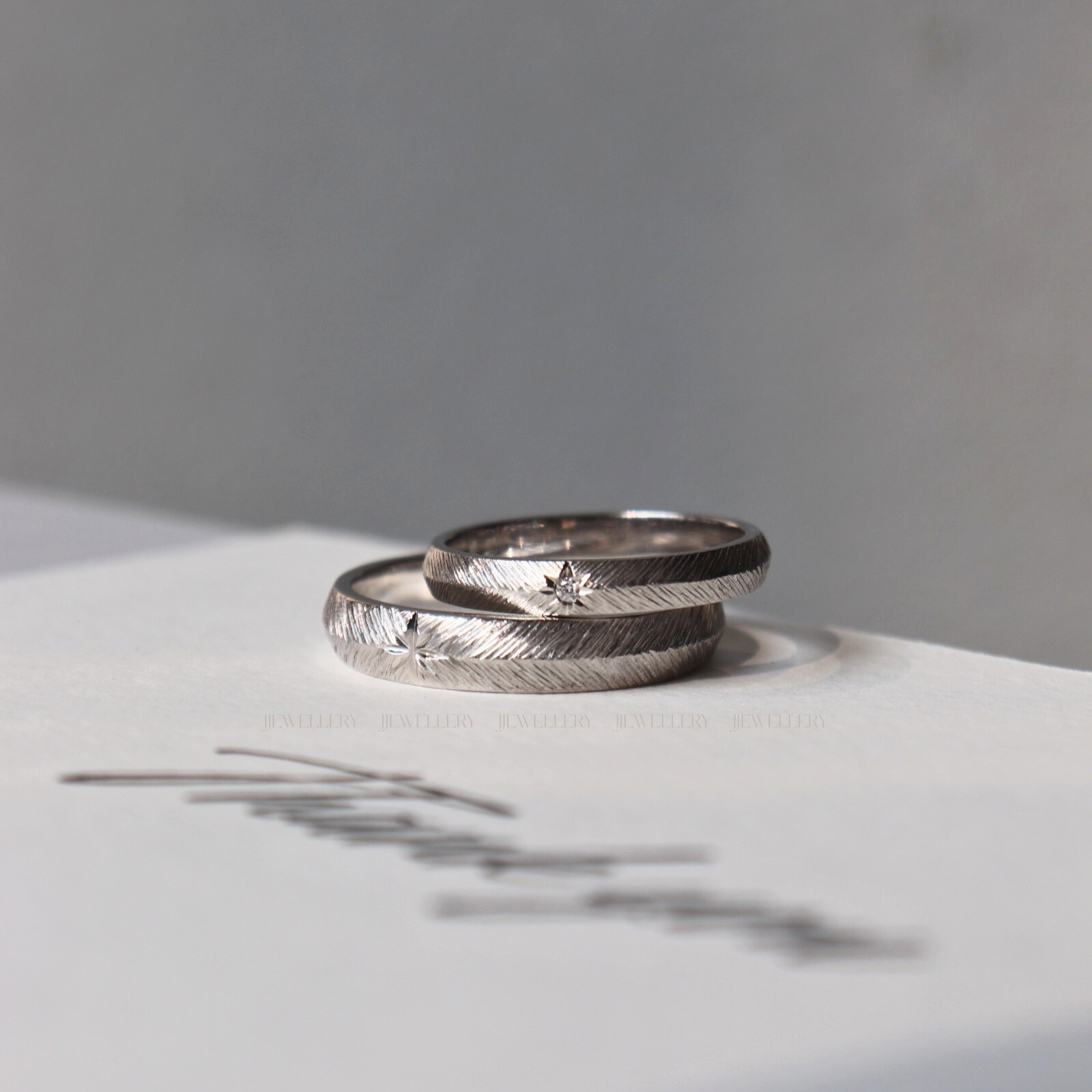 Protect Cặp nhẫn vàng trắng Moissanite CP-Protect-WG10
