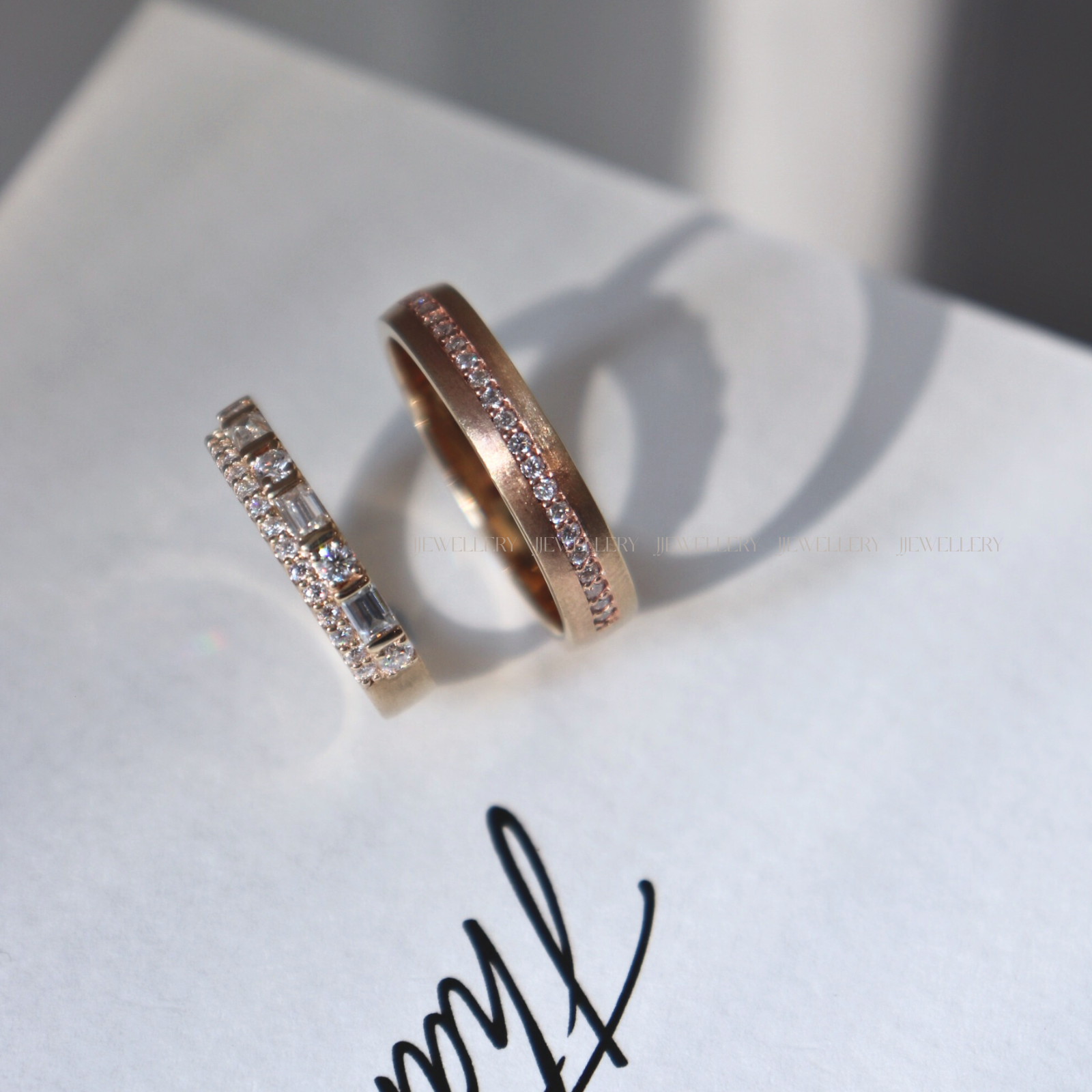 Aurelia Cặp nhẫn vàng champagne Moissanite CP-Aurelia-CG10