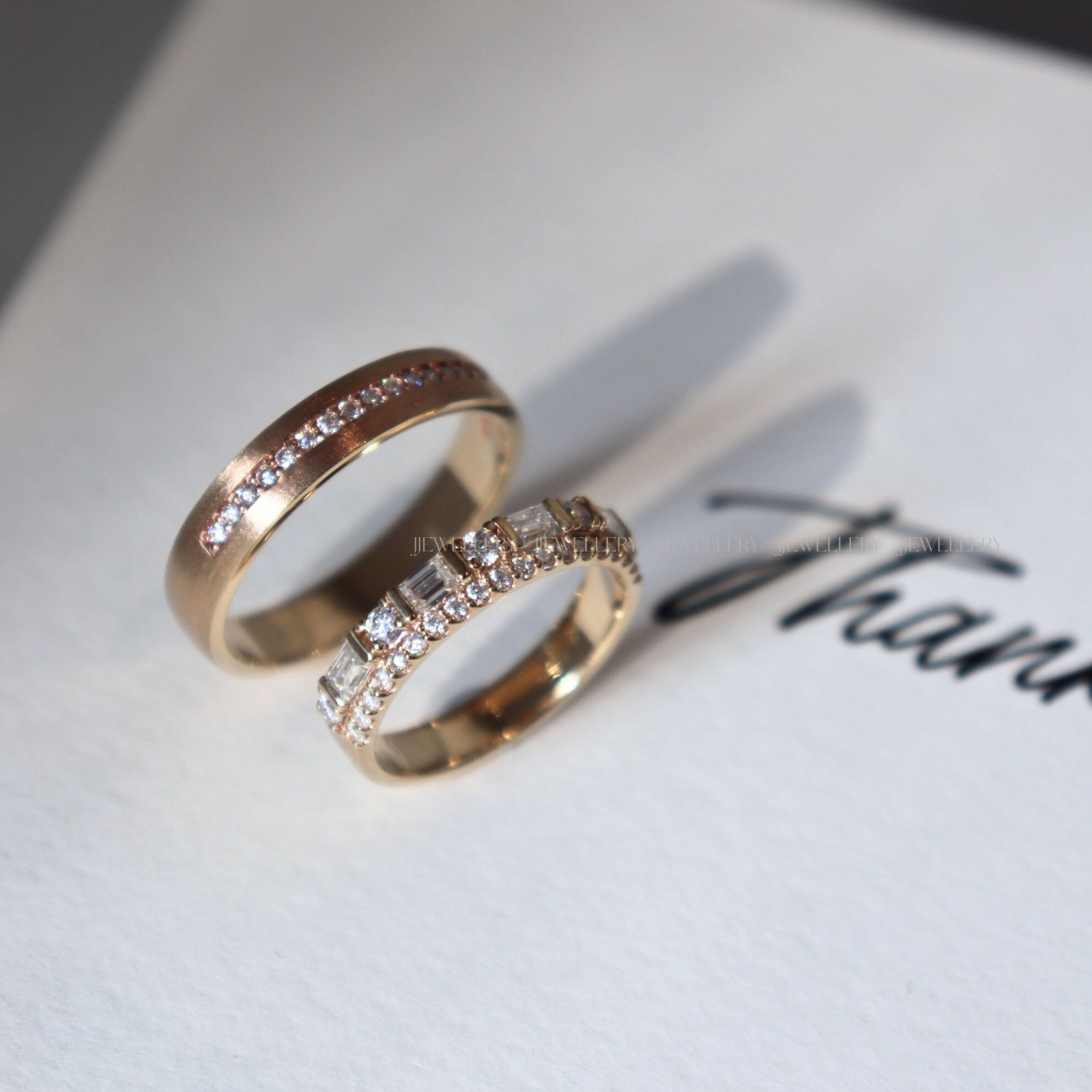 Aurelia Cặp nhẫn vàng champagne Moissanite CP-Aurelia-CG10