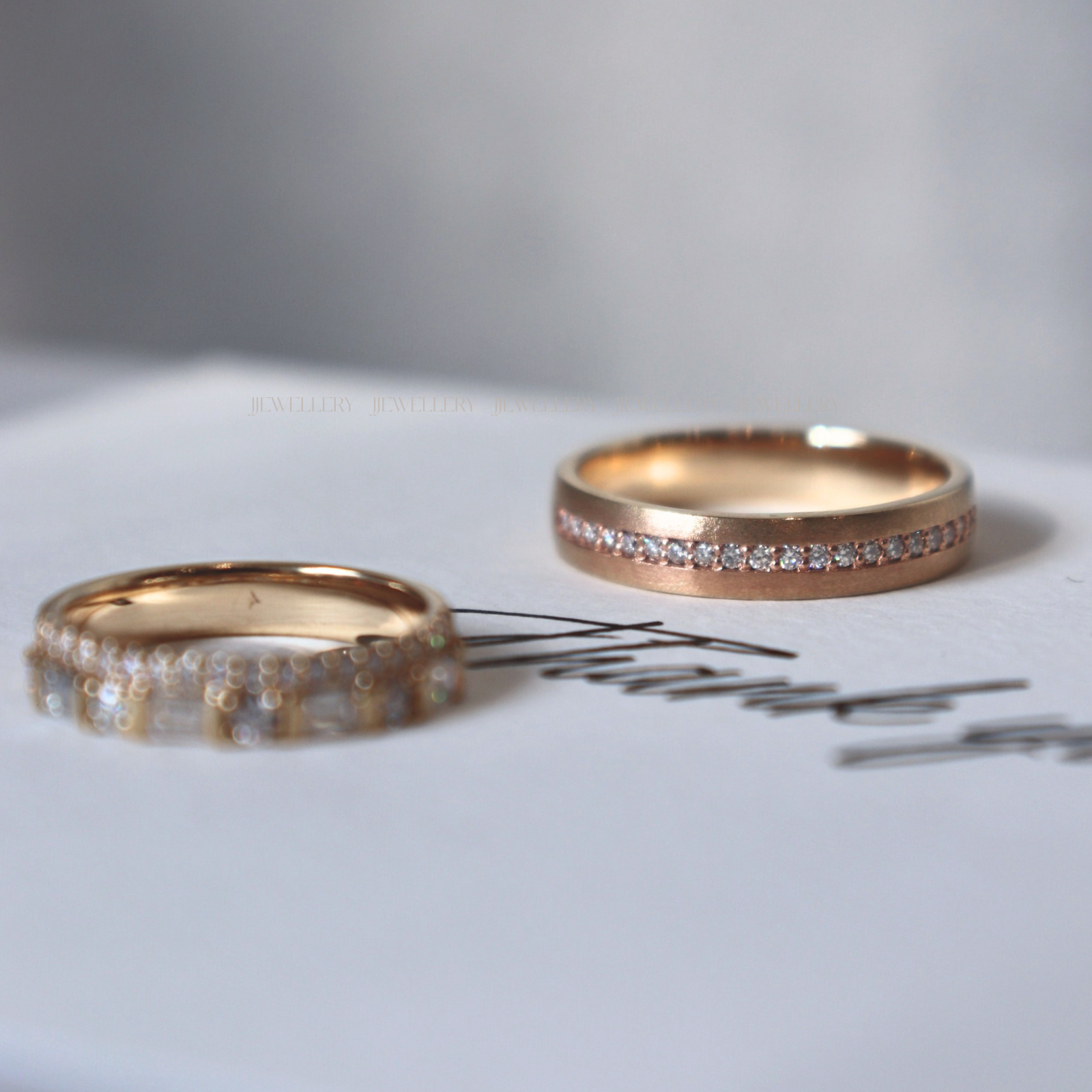 Aurelia Cặp nhẫn vàng champagne Moissanite CP-Aurelia-CG10