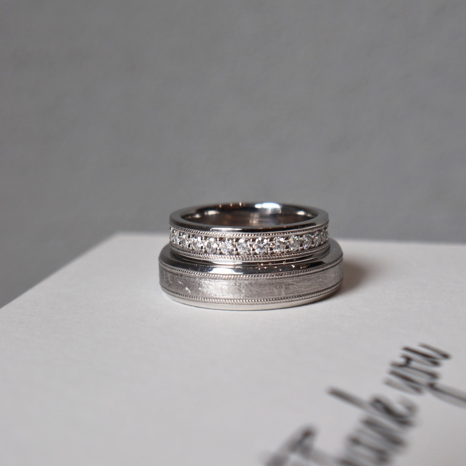 Bellaria Cặp nhẫn vàng trắng Moissanite CP-Bellaria-WG10