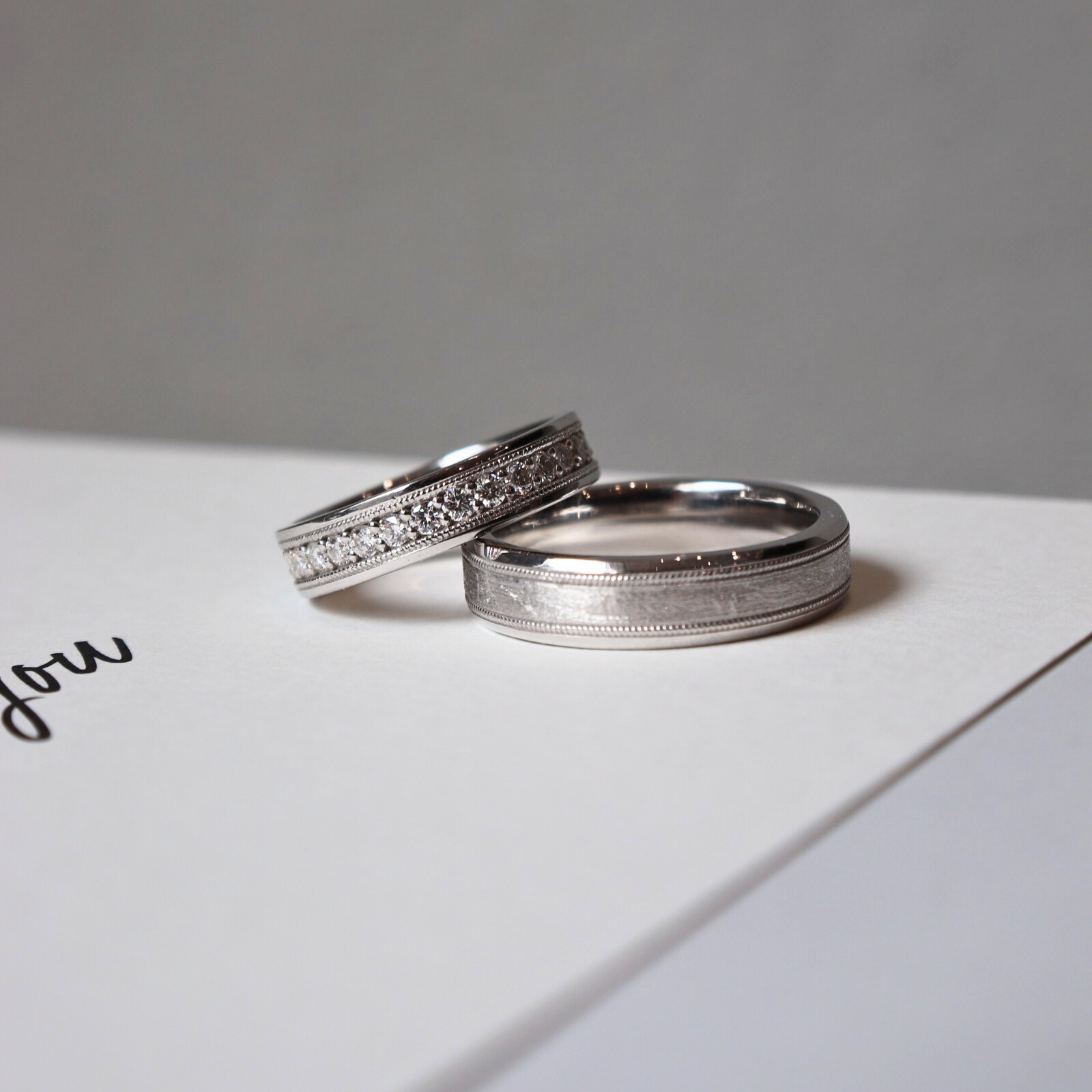 Bellaria Cặp nhẫn vàng trắng Moissanite CP-Bellaria-WG10