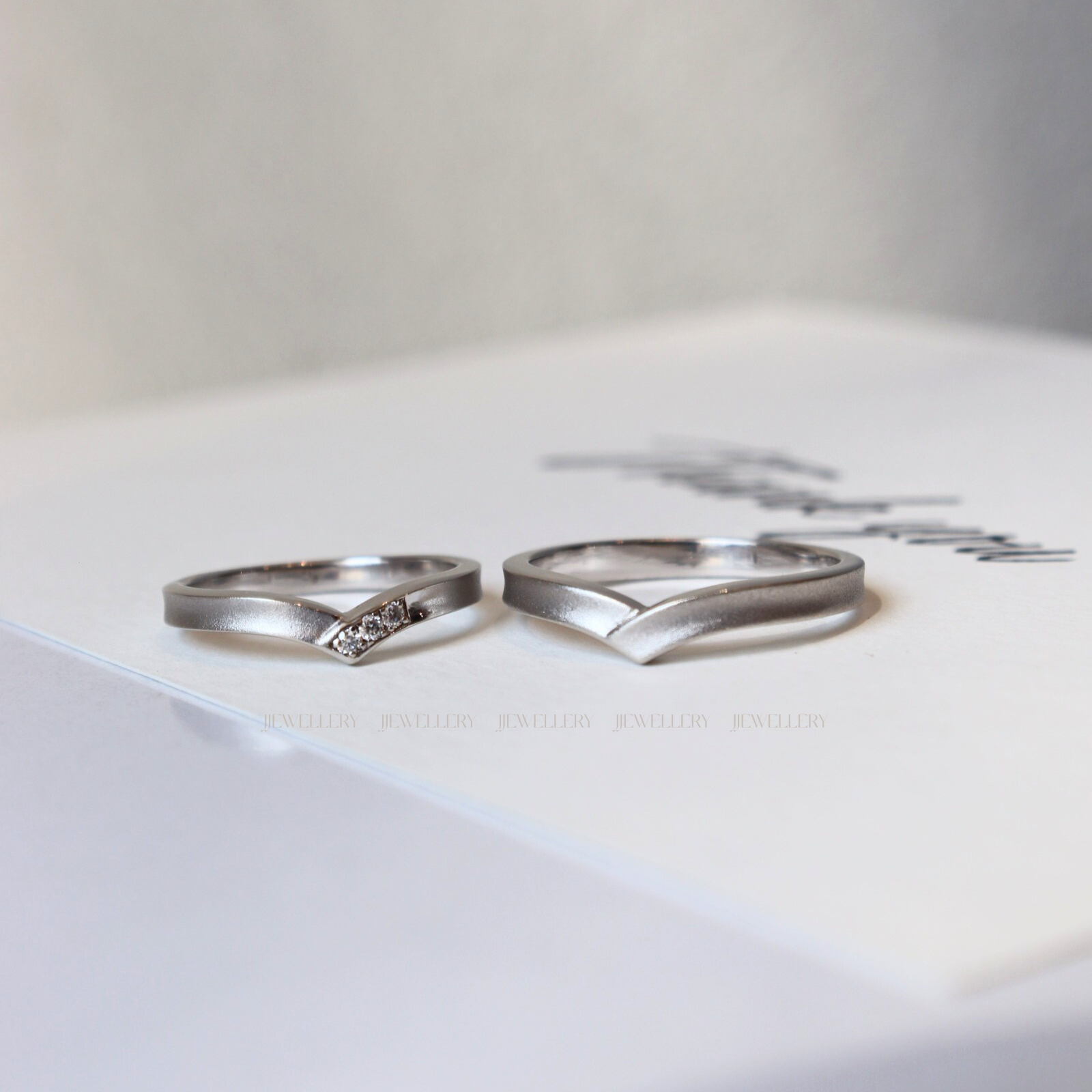 Envie Cặp nhẫn vàng trắng Moissanite CP-Envie-WG10