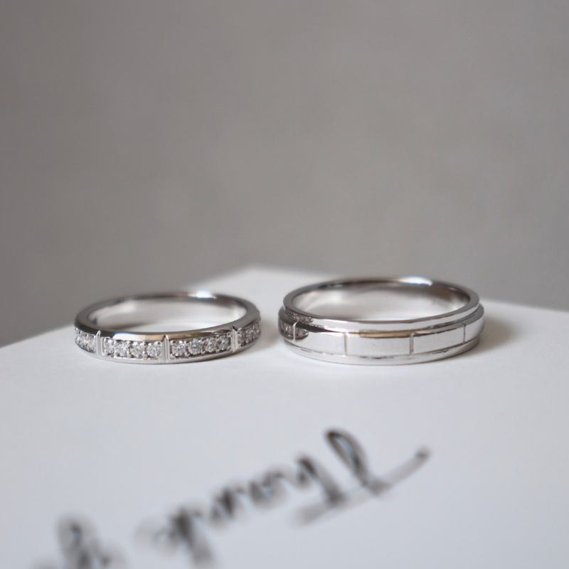 Grainne Cặp nhẫn vàng trắng Moissanite CP-Grainne-WG10
