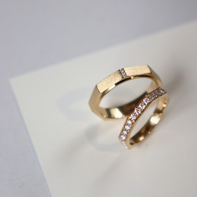 Liliana Cặp nhẫn vàng trắng Moissanite CP-Liliana-WG10