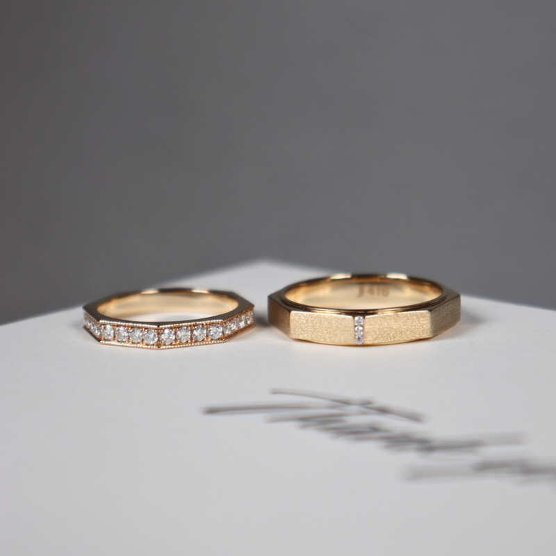Liliana Cặp nhẫn vàng trắng Moissanite CP-Liliana-WG10