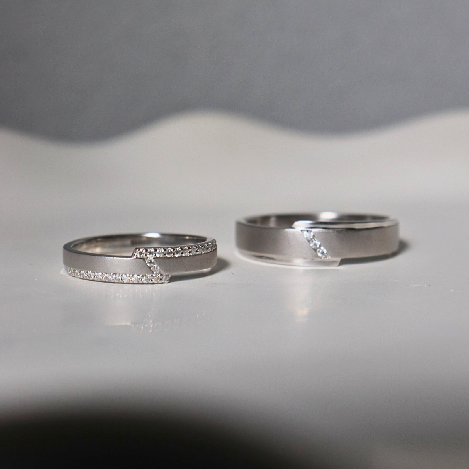 Velora Cặp nhẫn vàng trắng Moissanite CP-Velora-WG10