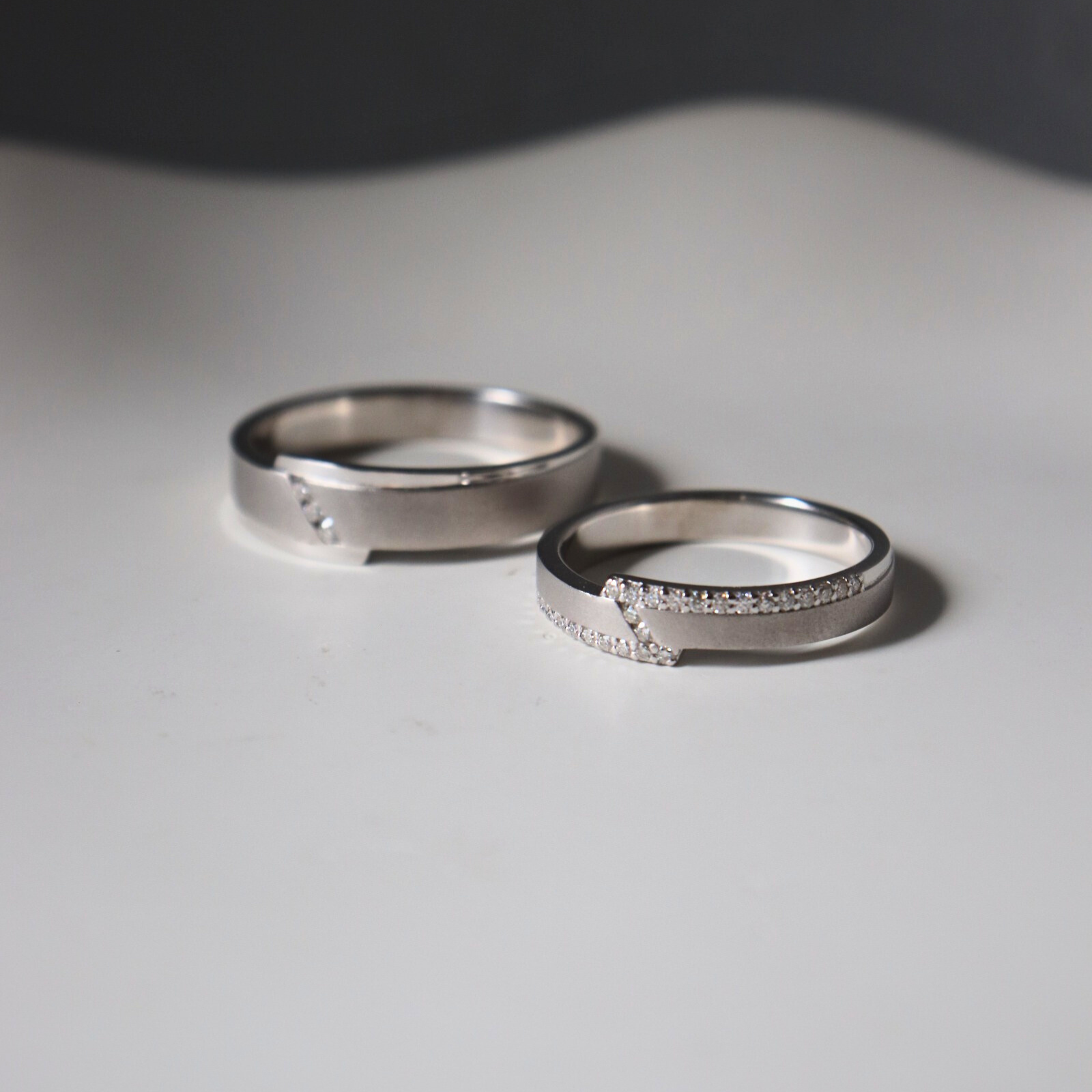 Velora Cặp nhẫn vàng trắng Moissanite CP-Velora-WG10