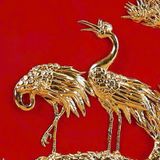 ĐĨA GỐM CHẠM KHẮC TRANG TRÍ CAO CẤP Chất liệu: Lá vàng sơn thực vật tự nhiên Thủ công