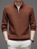 ÁO LEN NAM CỔ ĐỨNG THỜI TRANG CAO CẤP Chất liệu sản phẩm: sợi polyester 28,3%