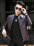 Áo Da Nam Da Cừu Cao Cấp Màu sắc: đỏ tía/đen/đỏ Vải: Da cừu chất lượng cao Lớp lót: 100% sợi polyester Size: M-5XL