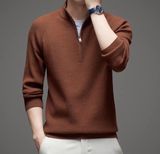 ÁO LEN NAM CỔ ĐỨNG THỜI TRANG CAO CẤP Chất liệu sản phẩm: sợi polyester 28,3%