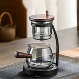 Bộ ấm pha trà cao cấp tiện lợi Chất liệu thuỷ tinh Borosilicate cao + vòng đệm silicon + thép không gỉ 304 + gỗ