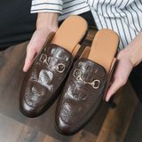 Giày da sục nam cao cấp Màu sắc đen/nâu Chất liệu phần trên da sợi nhỏ + đế cao su