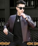 Áo Da Nam Da Cừu Cao Cấp Màu sắc: đỏ tía/đen/đỏ Vải: Da cừu chất lượng cao Lớp lót: 100% sợi polyester Size: M-5XL